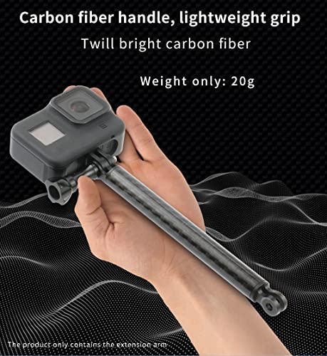 FEICHAO Helmet Extension Arm Pole Mount Carbon Fiber Compatible with Gopro 9/MAX/8/7/6,Insta360 One R, DJI Osmo Action, EK7000 4K (258mm / 10.16in) 258mm / 10.16in