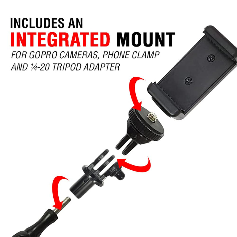 Vidpro MP-20 Action Pole - Lightweight 36-inch Extendable Aluminum Monopod Collapses down to 10 inches Includes Integrated Mount for GoPro Phone Clamp and Tripod Adapter Perfect for Cameras Camcorders and DSLRs