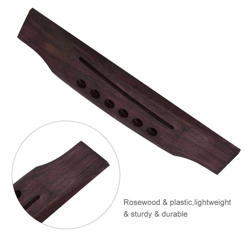 Dilwe 9PCS Guitar Nut Rosewood Plastic Bridge Upper Bottom Saddle for 6 String Folk Guitar