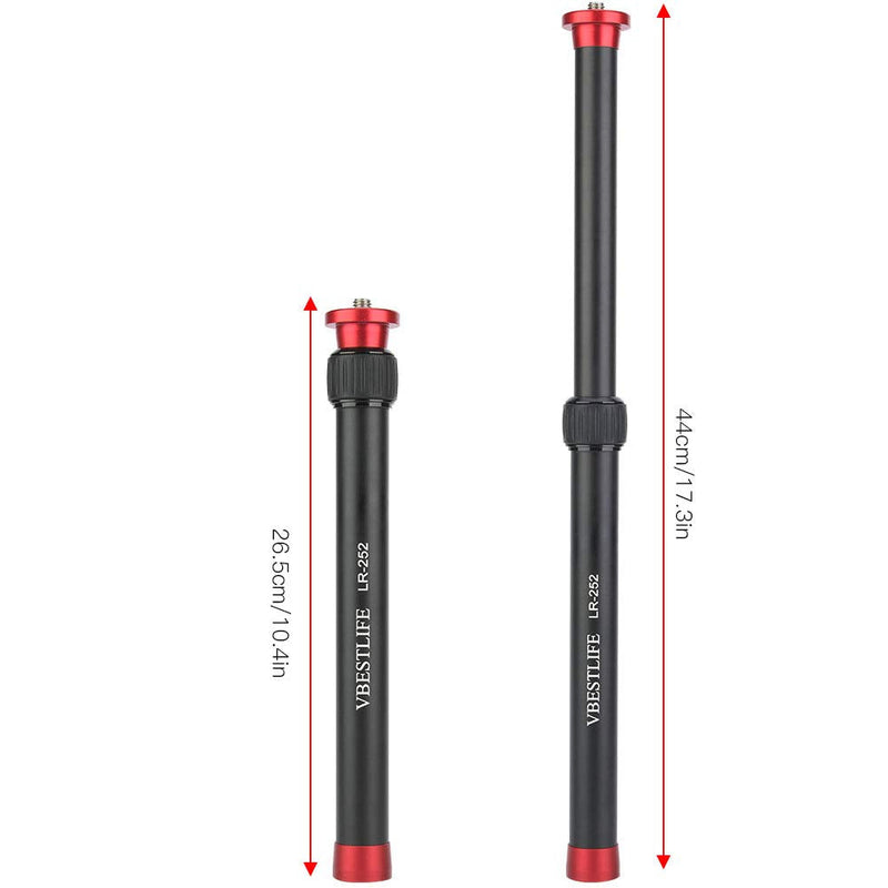 Vbestlife Gimbal Extension Pole, Desktop Tripod Extension Rod Extendable Stick 1/4'' 3/8'' Thread 2 Sections Desktop Tripod Extension Rod for DSLR Camera