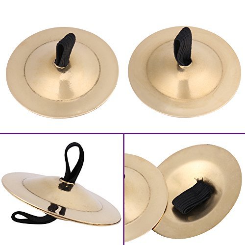 Finger Cymbals, Music Instrument Rhythm Maker Belly Dance Finger Cymbals Brass Zills for Dancer Evening Party, One Pair