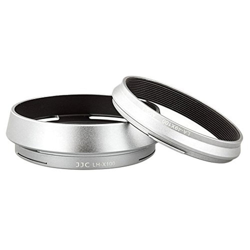 JJC LH-JX100 Silver Metal Lens Hood Adapter Ring for Fujifilm X100 X100S X100T Replace AR-X100