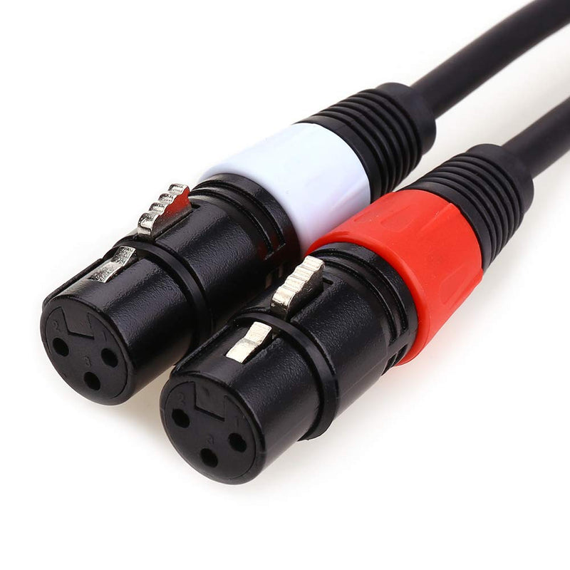 [AUSTRALIA] - MOBOREST DMX Splitter Cable 5-Pin Female to Dual 3-Pin Female XLR (Red/White) Turnaround DMX Cable Mixing Board, mic preamp, Splitter Patch Cable,(0.5Meter / 1.6FT) 5 PIN Female - Dual 3 PIN Female 