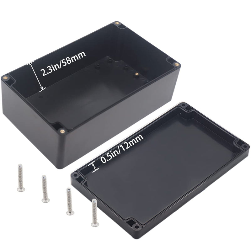 YETLEBOX Watertight Junction Box, IP67 Waterproof Project Box Durable ABS Plastic Electronic Enclosure Case for DIY Electrical Project Black 7.87" x 4.72" x 2.95"(200 x 120 x 75 mm) 7.87" x 4.72" x 2.95"