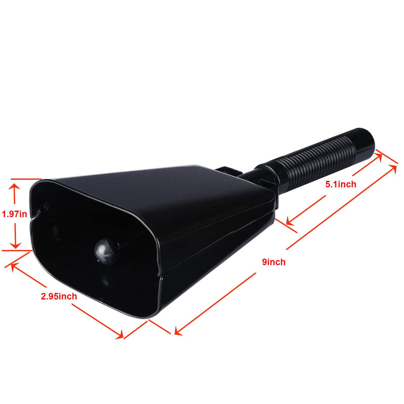 2pack 9’’ Steel Cow Bell with Handle, Noise Maker Cowbell, Cheering Loud Hand Call Bell for Sport Events Football Soccer Hockey Baseball Basketball Games Party Concert Graduation School Wedding Farm M-2pcs