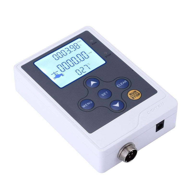DIGITEN LCD Display Water Flow Control Meter Liquid Flow Rate Volume Counter Flowmeter Quantitative Controller Liter/Gallon LPM/GPM for Drip Irrigation System Beer Brewing DFC15 Controller