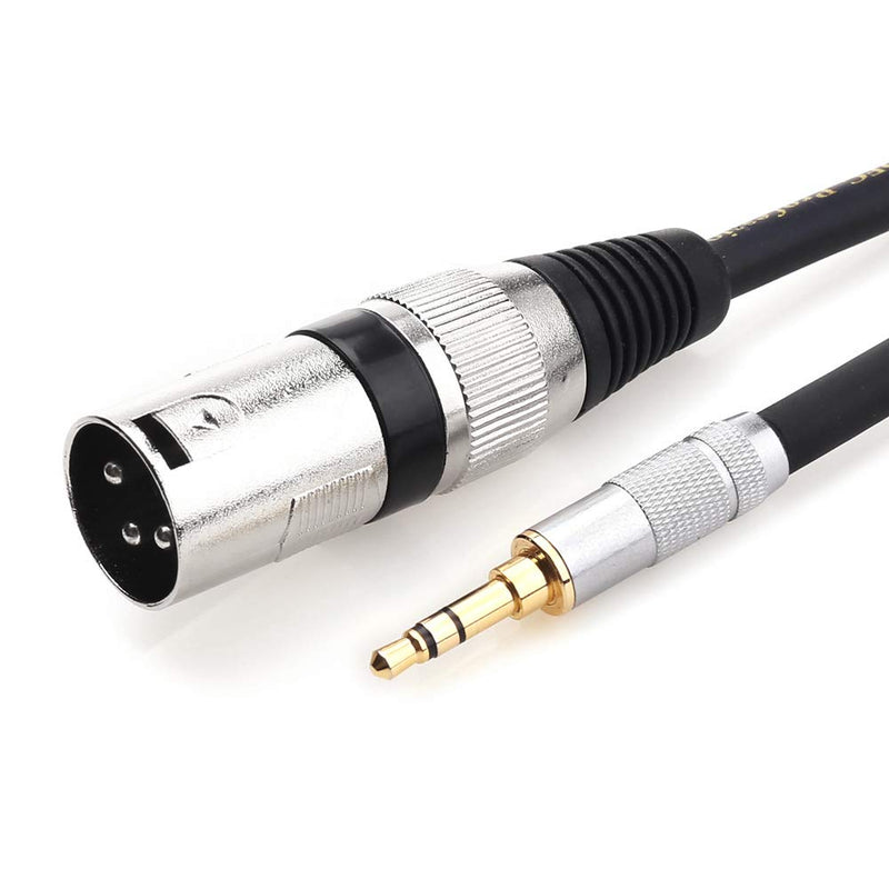 TISINO 3.5mm Mini jack to XLR Cable Unbalanced 1/8 inch Aux Stereo to XLR Male Adapter Microphone Cord - 1.5m 2m