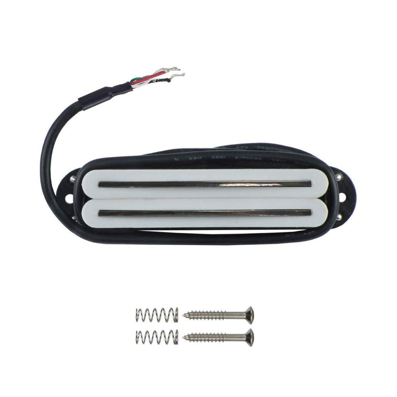 FLEOR Dual Blade Hot Rail Pickups Single-Coil-Sized Humbucker Guitar Pickup 9-10K for Electric Guitar Strat/Squire, White