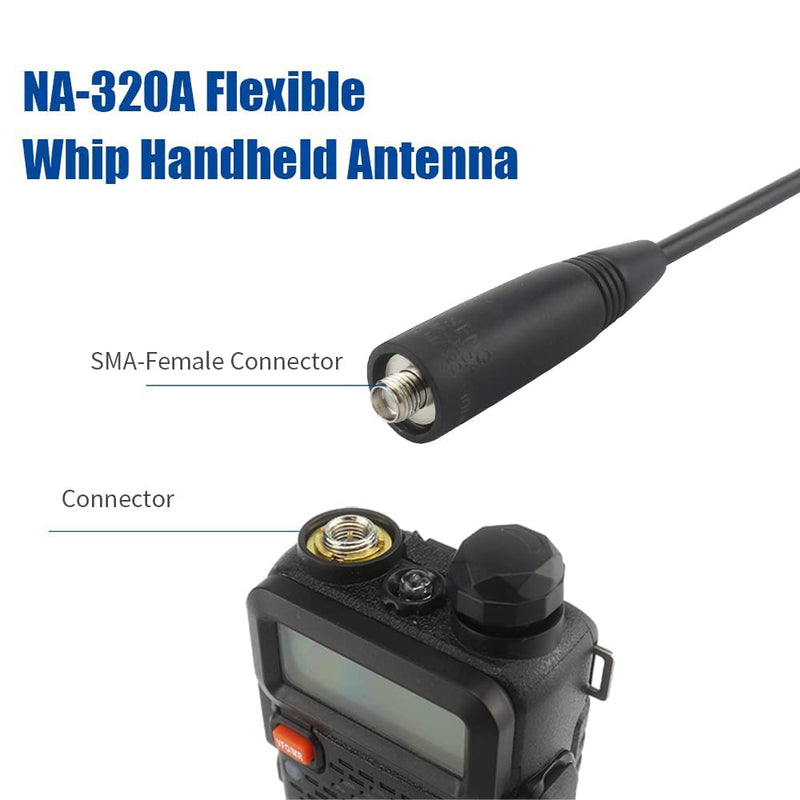 LSENG NA-320A Ham Amateur 2 Way Radio Antenna 144-220-440Mhz 17.7in Extension Upgrade Triband SMA Female Antenna for Walkie Talkie GMRS Two Way Radio Accessories BTECH Baofeng f8hp uv 82 uv5r NA-320A 17.7" 1PCS VHF/220/UHF