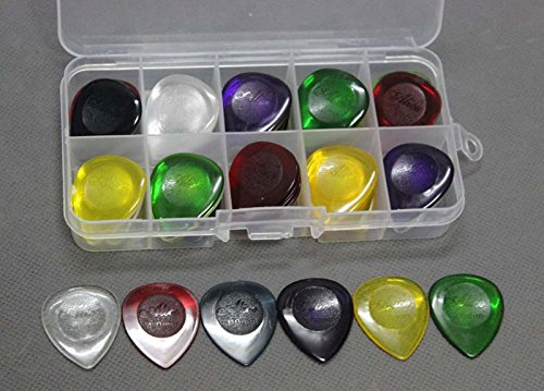 40pcs Durable Clear Large Size Bass Rock Heavy Metal Guitar Picks Plectrum 1.0/2.0/3.0 mm + 10 Grid Case