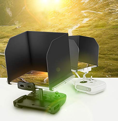 Hooshion Remote Controller Phone Monitor Sun hood Sunshade Cover Hood Smartphone Tablet iPad Sun Shade for DJI MAVIC PRO Mavic air Inspire / PHANTOM 3 4 M600 OSMO Accessories (< 128mm, Black) < 128mm