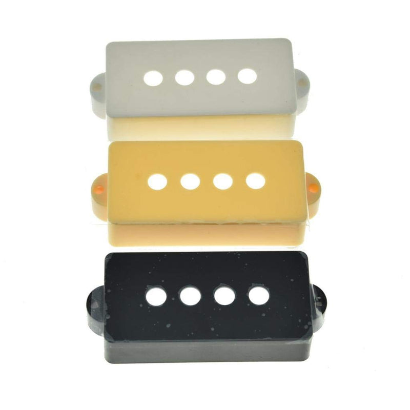 KAISH 4pcs P Bass Pickup Covers 4 String Electric Bass Pickup Covers for Precision Bass P Bass guitar Black