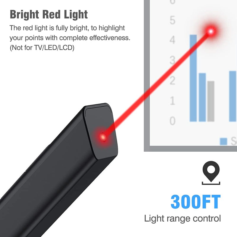 DinssrFire Presentation Clicker Laser Pointer for Cats Dogs, 330FT Wireless Presenter Remote PowerPoint Clicker Presentation Remote, 2.4GHz Presentation Pointer for Mac, Laptop Computer 1