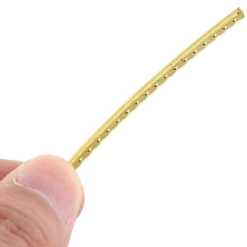 MUPOO 20Pcs Brass 2.0MM Frets for Strat Acoustic Classical Guitar Fingerboard Fret Wire Gold Tone 2.0mm, 20pcs