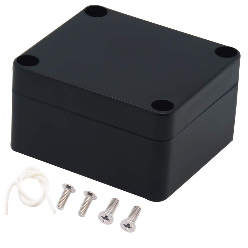 Zulkit Waterproof Plastic Project Box ABS IP65 Electrical Junction Box Enclosure Black 2.48 x 2.28 x 1.38 inch (63 x 58 x 35mm) (Pack of 2) 2.48" x 2.28'' x 1.38''(Pack of 2)