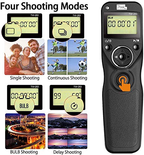 Pixel Remote Timer TW-283/E3 LCD Multi-Function Shutter Remote Release Timer Controller Adapter for Canon EOS DSLR Pentax Contax Cameras