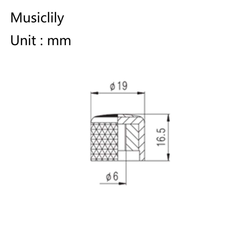 Musiclily Pro Traditional Metal Metric Size Abalone Top Dome Knobs for Tele Telecaster Electric Guitar or Bass, Gold (Set of 2)