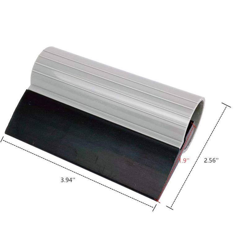 ECOmorning 4 Inch Mini Squeegee Silicone Squeegee with Rubber Water Blade, Anti-Slip Handle for Car Wraps, Window Tint, and Cleaning Bathrom or Kitchen Sink 1pcs,with Handle