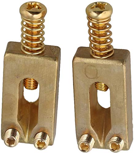 30x10x6mm Brass Saddle String Guitar Bridge with Wrench for Electric Guitar Pack of 6, Gold