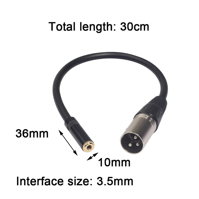 3.5mm Female to XLR Adapter Cable Mini Jack to XLR Male Balanced Audio Converter Cord Microphone Cables for Microphone