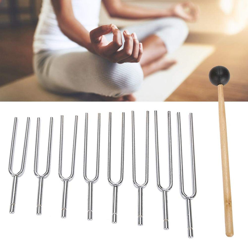 Tuning Fork Kit, 8 Different Frequency Tuning Fork Set With Wooden Outer Packaging And Hammer, For Physics Classes Music Room Music-Making Accessories And Sound Healing Musical Instrument
