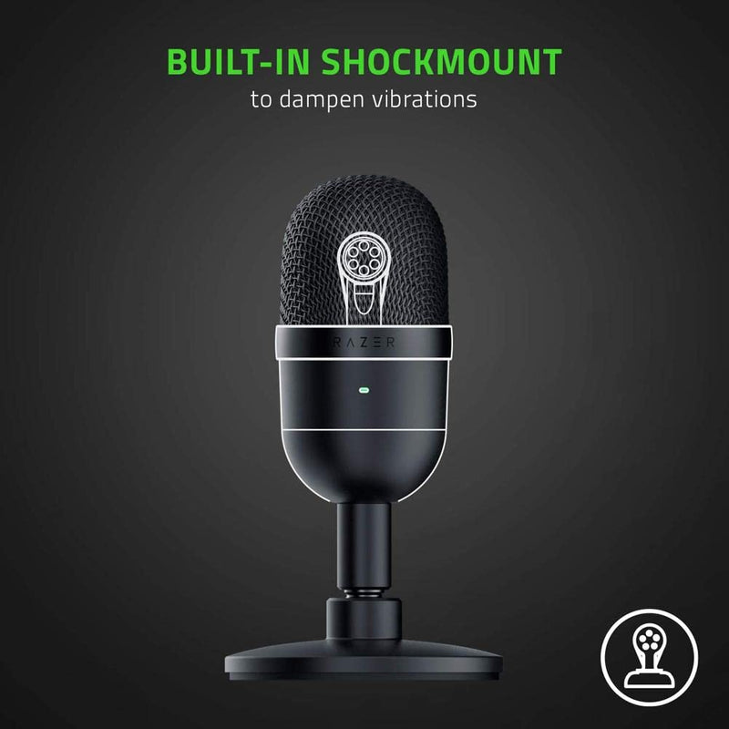 Razer Seiren Mini USB Streaming Microphone: Precise Supercardioid Pickup Pattern - Professional Recording Quality - Ultra-Compact Build - Heavy-Duty Tilting Stand - Shock Resistant - Classic Black