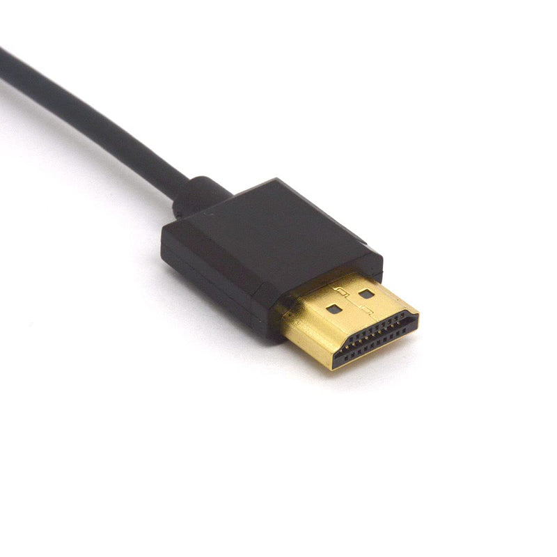 GLHONG Angled Micro HDMI to HDMI Cable, Micro HDMI Male to HDMI Male Extension Cord 1080P 3D 4K 60Hz Ethernet Adapter Connector 15CM (Left) Left