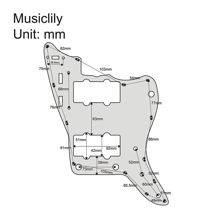 Musiclily Pro 13-Hole 65 60s Vintage Guitar Pickguard for Fender American Jazzmaster, 3Ply Parchment