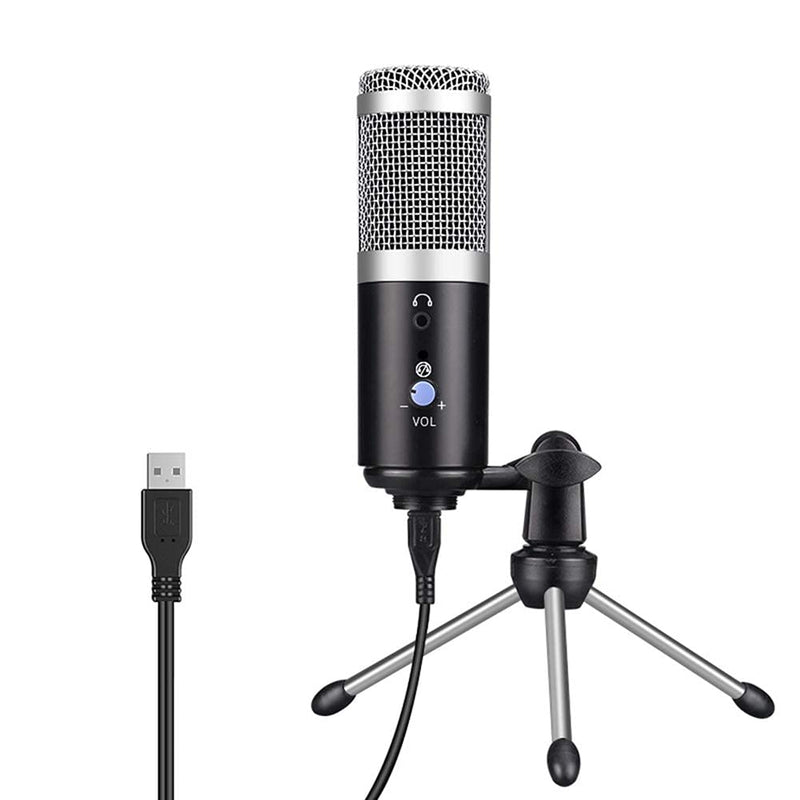 FEETER Condenser Gaming Microphone USB Computer Studio Microphone with Stand for Laptop Recording Voice Karaoke Broadcast DJ Recording