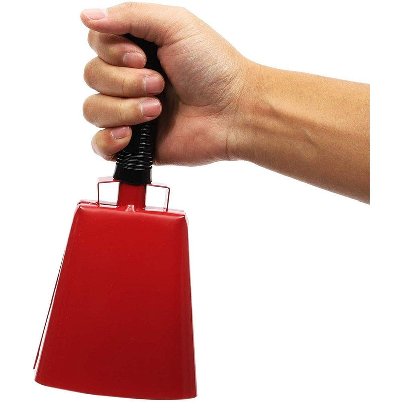 Cowbells with Handles, Red Noise Makers Set (9.5 Inches, 2-Pack)