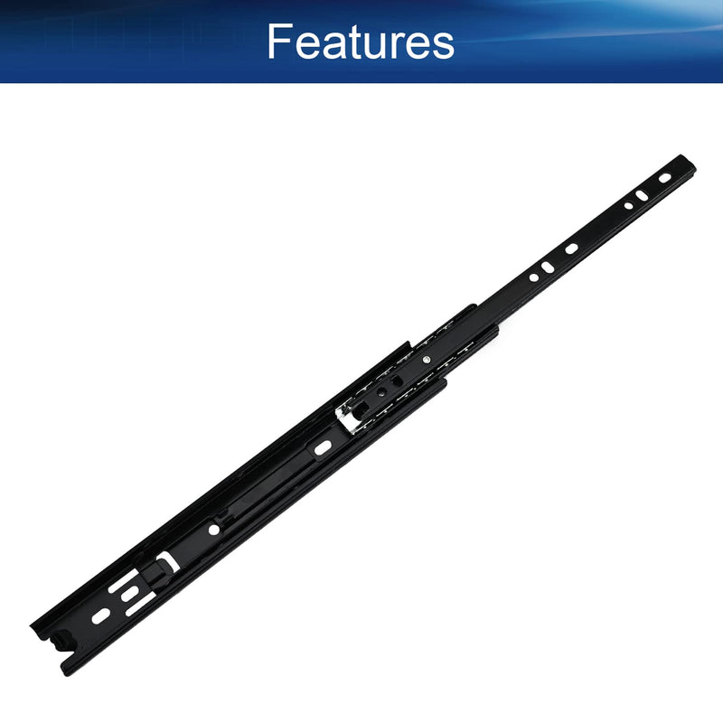 Yinpecly 1Pair Metal Ball Bearing Side Mount Drawer Slides for Furniture Drawers Cold Rolled Steel Full Extension Ball Bearing Slide Track Rail Black Tone 3 Sections 9.84" Length 10 Inch