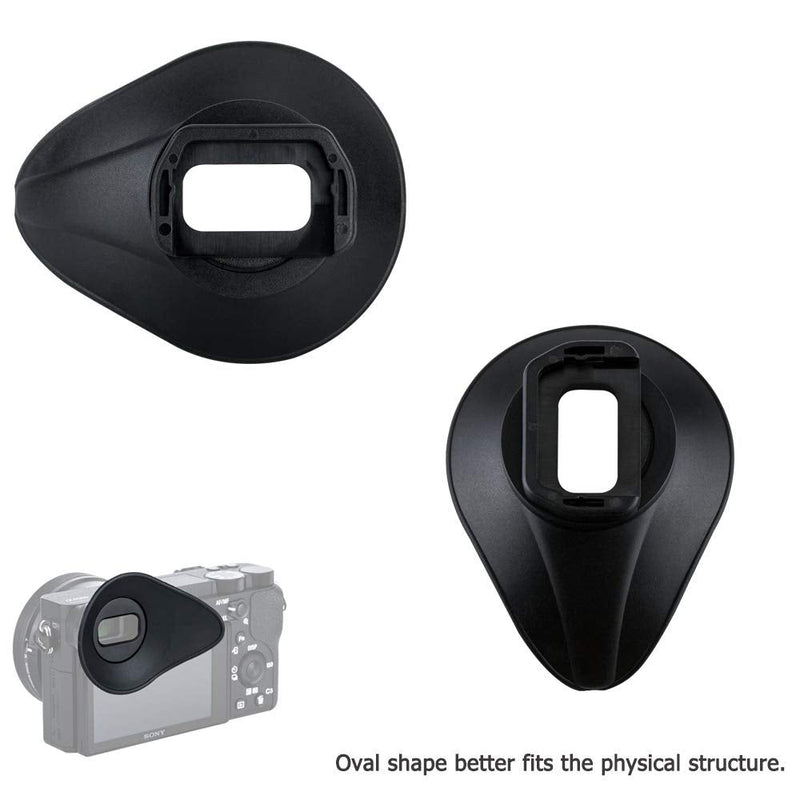 JJC Oval Shape Silicone 360º Rotatable Ergonomic Camera Viewfinder Eyecup Eyepiece for Sony Alpha A6400 A6500 A6600 Replaces Sony FDA-EP17 Eye cup