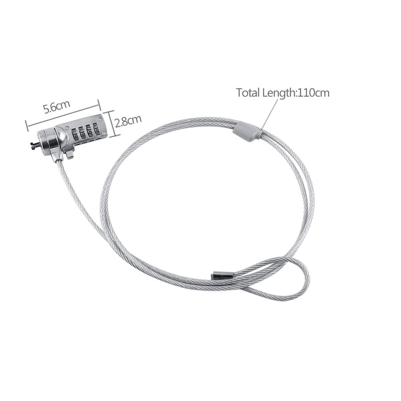Laptop Locking Cable, Digit Password Lock, 110cm 4 Digit Password Combination Security Lock Cable Laptop Theft Deterrent Security Locks Computer Lock for Notebook PC