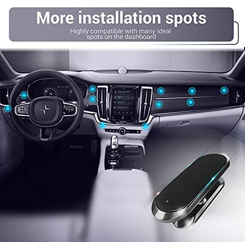 [AUSTRALIA] - 2 Pack Magnetic Car Zinc Alloy Phone Mount, Upgrade Magnet 8pcs, Universal Dashboard Holder, Cell Phone Grip Car Kits, 360° Adjustable Super Strong Magnet for Samsung, iPhone, LG, Pixel-Black 