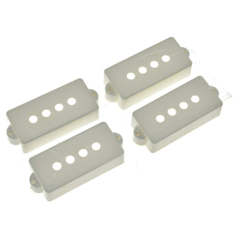 KAISH 4pcs P Bass Pickup Covers 4 String Electric Bass Pickup Covers for Precision Bass P Bass guitar White