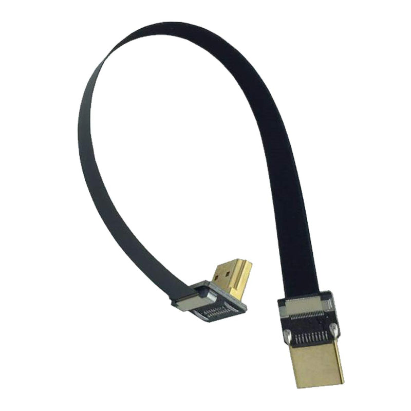 FPV HDMI Cable, Kework 20cm FPV HDMI Slim Flat Cable, 90 Degree Upward Standard HDMI Male Interface to Standard HDMI Male Interface for RED BMCC FS7 C300 (Single Upward) Single Upward