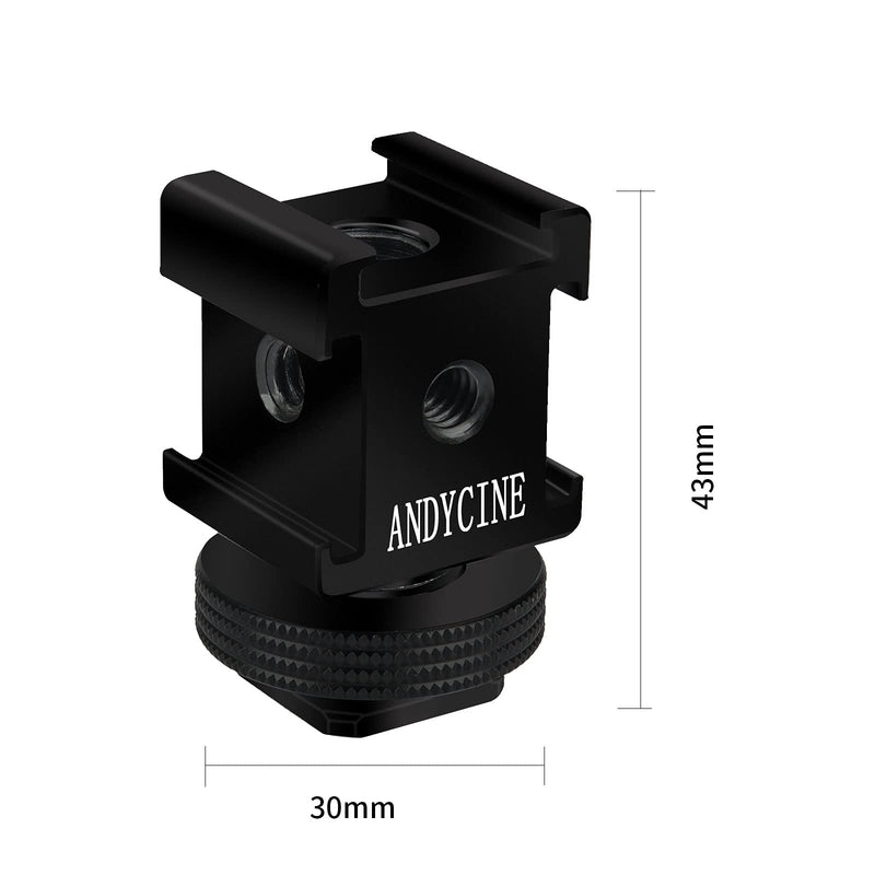 ANDYCINE 3 Side Cold Shoe Mount Monitor Holder with 1/4inch and3/8 Thread Holes for Extend Your Camera Shoe Mount Compatible for led Light,Microphone,Video Transmitter