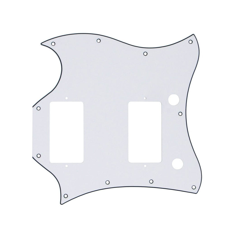 FLEOR 3Ply White Guitar Scratch Plate Full Face SG Pickguard with Screws Fit SG Standard Guitar Pickguard Replacement 3ply white/black/white