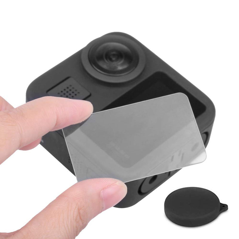3 Pcs Screen Protector & 3 Pcs Lens Protector Cap Cover for Go Pro Max, AFUNTA Anti-Scratch Tempered Glass Film Accessory and Lens Protector Scratch Prevention
