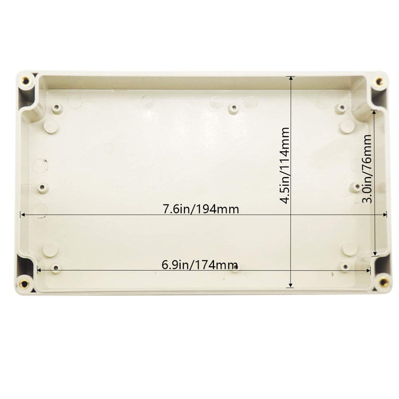 [AUSTRALIA] - Zulkit Junction Box ABS Plastic Dustproof Waterproof IP65 Universal Electrical Boxes Project Enclosure Grey with Transparent Clear Cover 7.9 x 4.7 x 2.2 inch (200 x120 x 56mm) 7.9" x 4.7" x 2.2" 