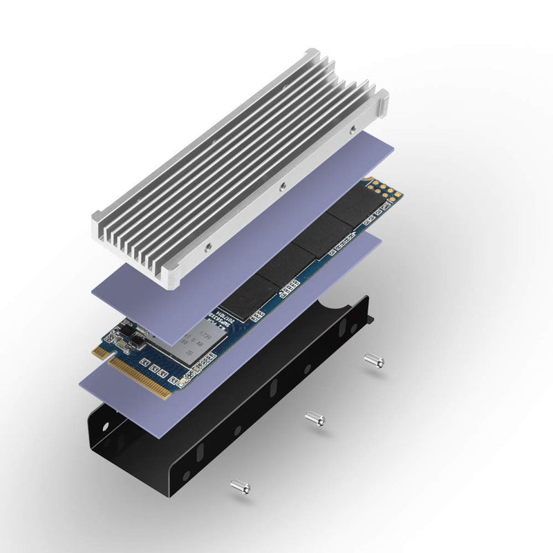 NVMe Heatsinks for M.2 2280mm SSD Double-Sided Cooling Design（Silver）