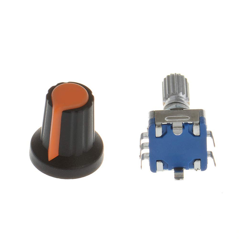 [AUSTRALIA] - Anmbest 10PCS 20mm 5Pins 360 Degree Rotary Encoder Code Switch Digital Potentiometer with Push Button and Orange Knob Cap DIY Kit for Arduino Raspberry pi 