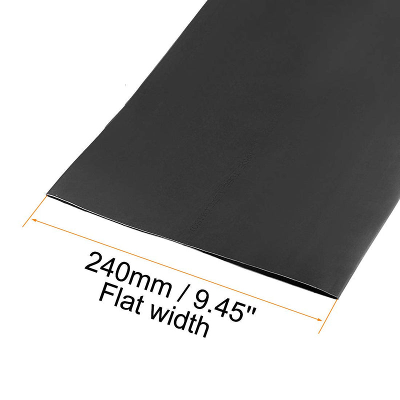uxcell Heat Shrink Tubing, 6"(150mm) Dia 240mm Flat Width 2:1 Ratio Shrinkable Tube Cable Sleeve 1m - Black
