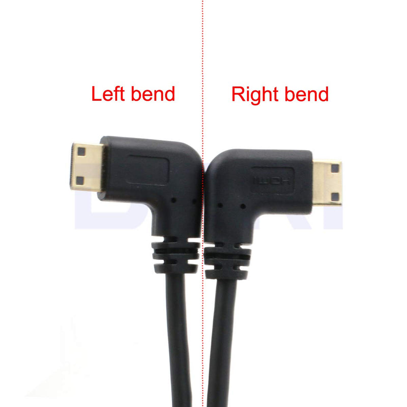 DRRI Right Angle Mini HDMI to HDMI Spring Cable 1080P for Sony CX7 / Sony SR7E, Atomos Shogun Monitor,HDTVs
