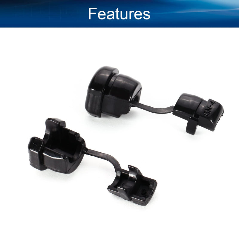 Bettomshin 60Pcs Round Cable Wire, Model 6N-4 6mm Strain Relief Bush Grommet Round Strain Relief Bushing Electric Cable Protection Cord Bucklecable for Buckle Sleeve, Insulation Protection Black