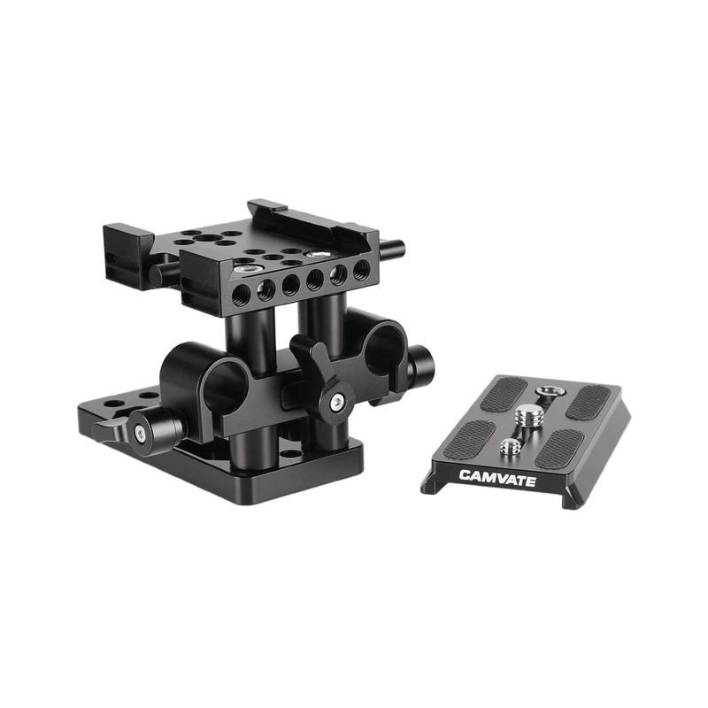 CAMVATE Quick Release Mount Base QR Plate for Manfrotto 501/ 504/ 577/701 Tripod Standard Accessory(Black) - 1437