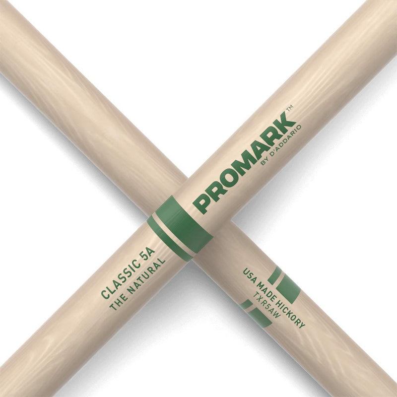 Promark TXR5AW American Hickory Natural Wood Tip, Single Pair, Unlacquered