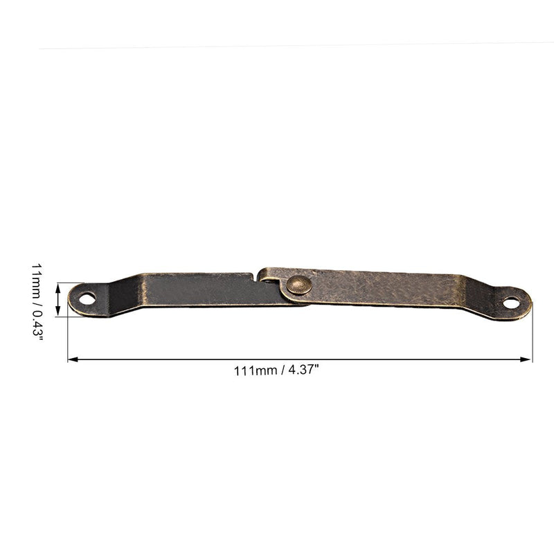 uxcell Folding Support Hinge Furniture Decorative Box Lid Hinges Bronze Tone 67mmx11mm 10 Pcs