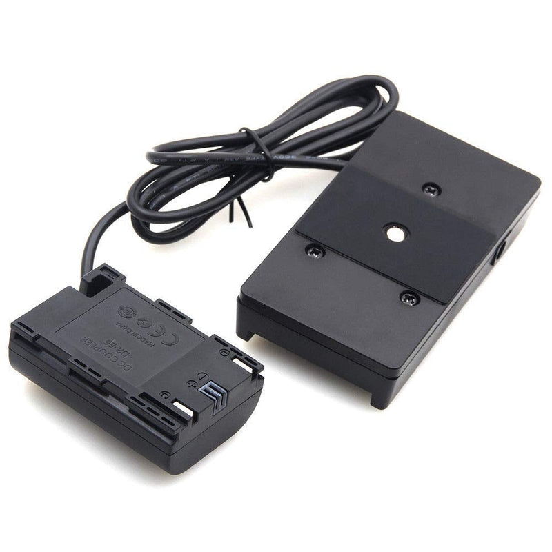Foto4easy NP-F970 to LP-E6 Dummy Battery Power Adapter Mount Plate with Hot Shoe for Canon EOS 5D2 5D3 5D4 6D 6D2 7D 7D2 60D 70D 80D DSLR Camera and Sony NP-F NP-F970 F960 F770 Battery
