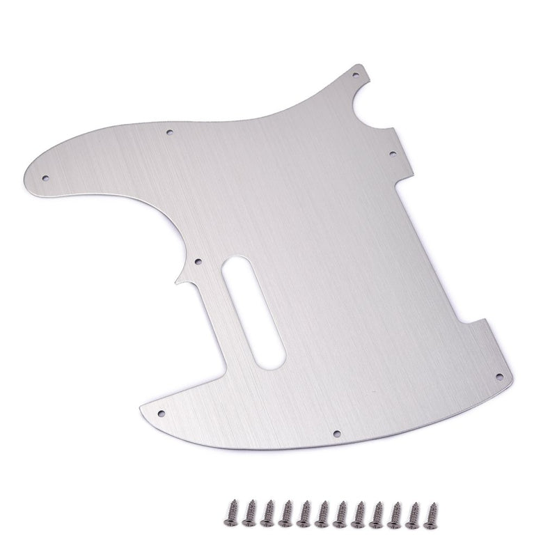 Alnicov Guitar Pickguard,8 Hole Tele Metal Guitar Pickguard Aluminum Scrach Plate for Telecaster Tele TL Style Guitar Silver